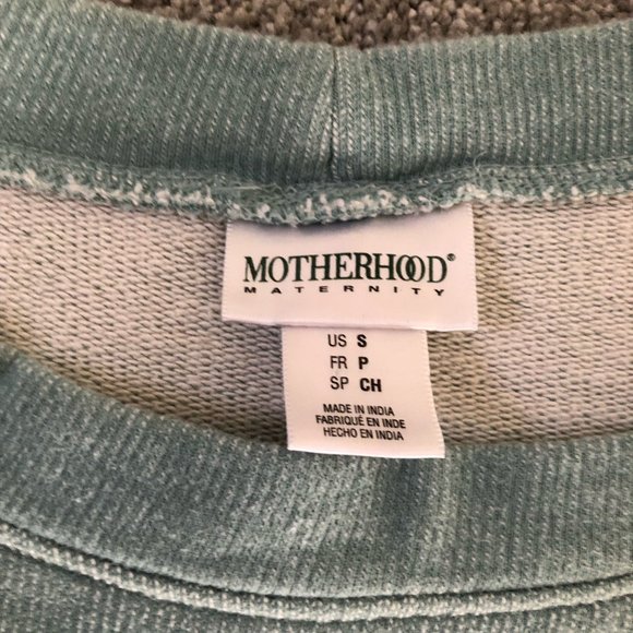 Motherhood Maternity Pullover Sweatshirt Blue and Dark Blue Jeans - Picture 4 of 7